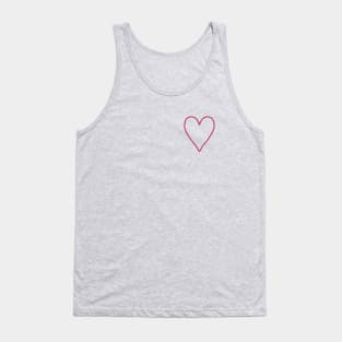 Small Viva Magenta Love Heart Pantone Color of the Year 2023 Tank Top